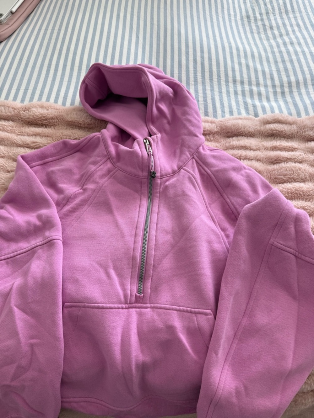 lululemon lavender-pink half-zip scuba hoodie